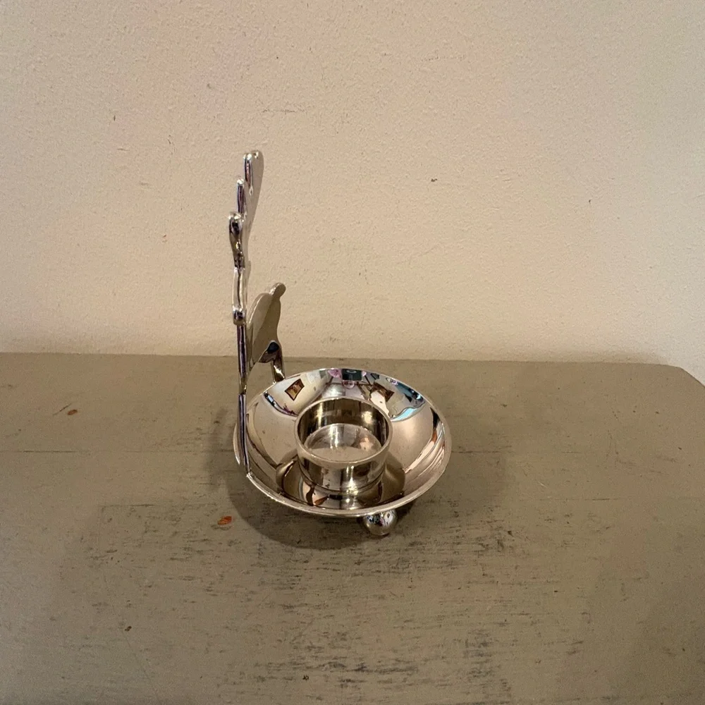 Crate&Barrel Silver Reindeer Votive Candle Holder